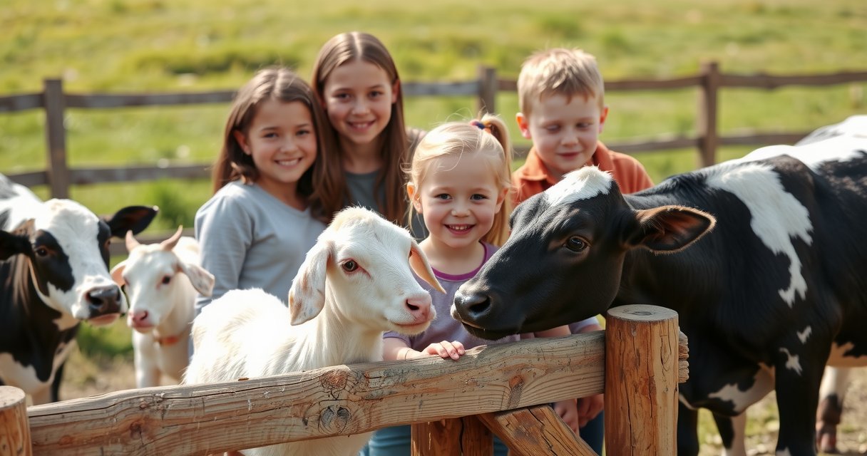 Kinder streicheln Tiere auf dem Bauernhof Henstedt-Ulzburg