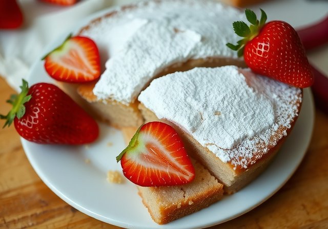 Erdbeer-Rhabarber-Kuchen Rezept mit Hofprodukten