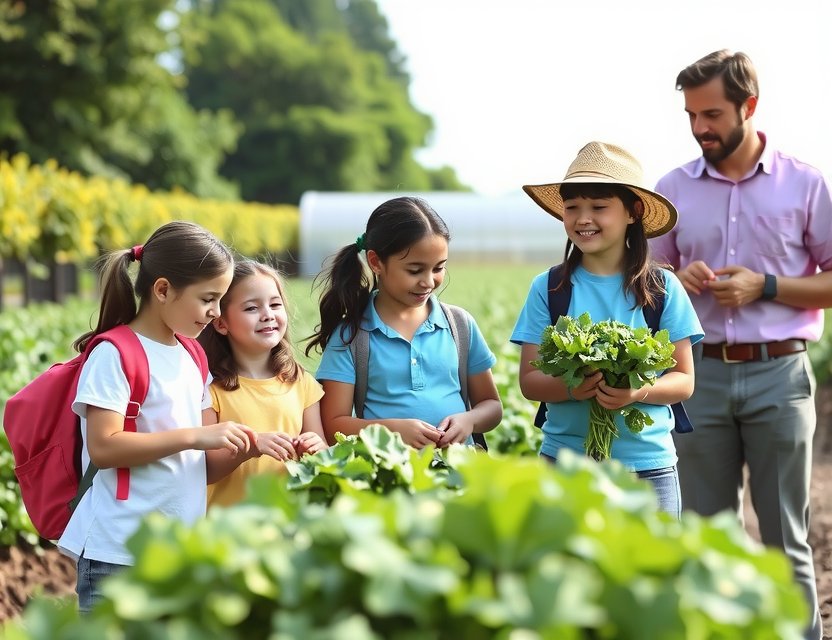 Schulklasse bei Hoftour auf playyusisi.com, Bildungsangebote Bauernhof Kinder